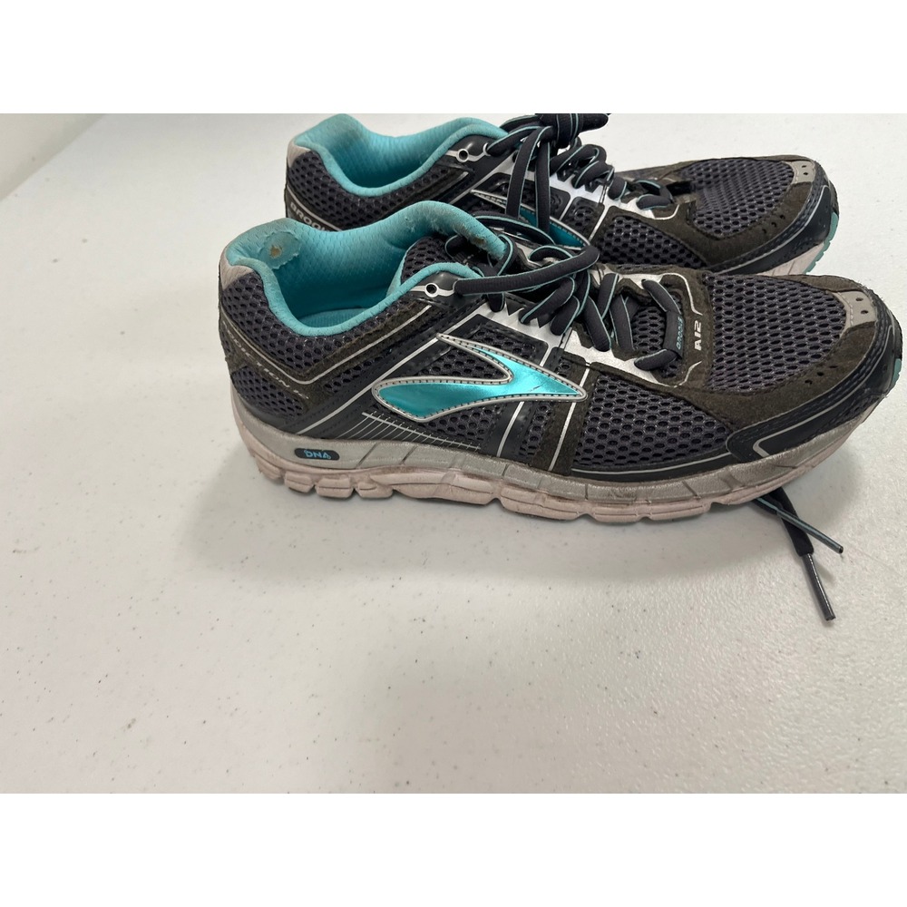 Brooks Addiction A12 Women Running Shoes Gray‎ Aqua Size 7.5 Athletic Sneakers